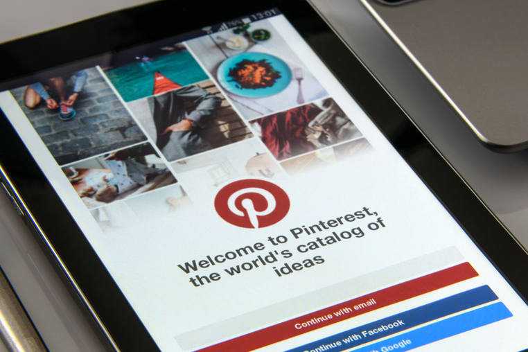 Pinterest on a tablet